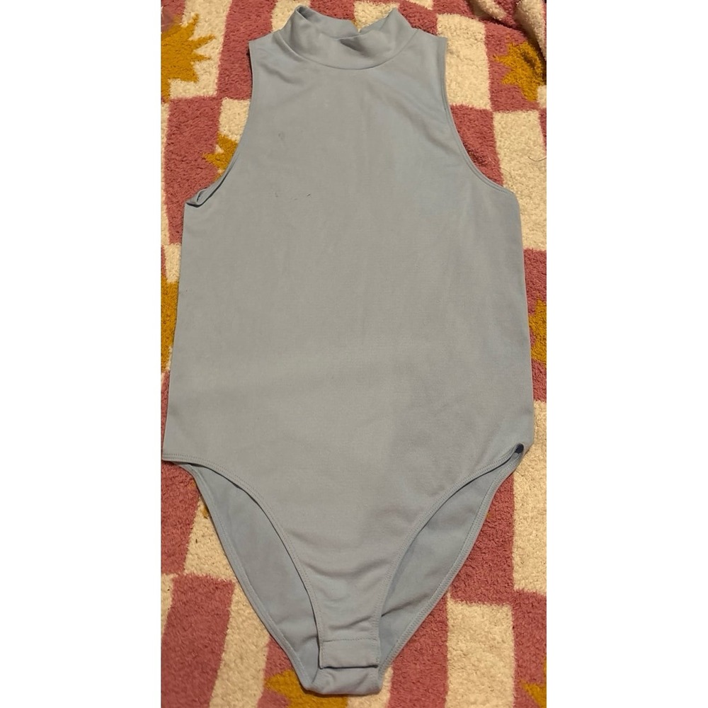 NEW A New Day Light Blue Super Soft Sleeveless Hi Neck Bodysuit, Small